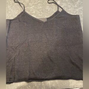NILI LOTAN Kerry linen black sweater camisole